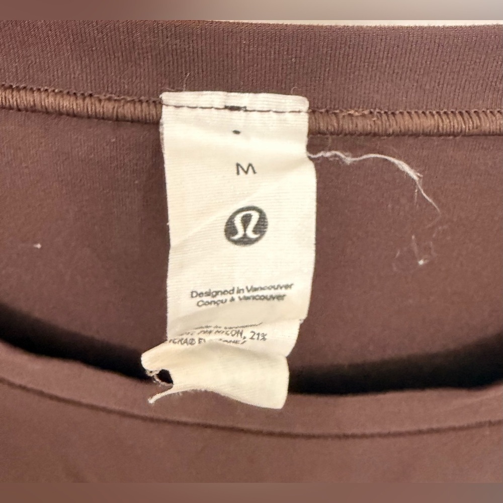 Lululemon Wundermost Ultra Soft Nulu Crewneck Long Sleeve Shirt Brown Size M - Picture 4 of 4